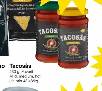Matöppet Tacosås erbjuda