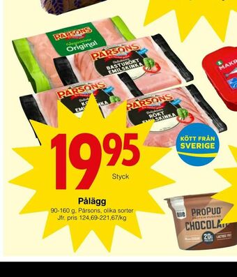 Matöppet Pålägg erbjuda