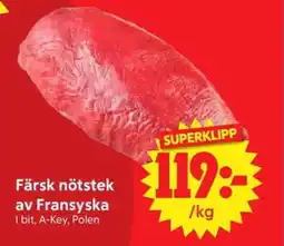 Nya Pulsen Färsk nötstek av Fransyska erbjuda