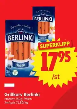 Nya Pulsen Morliny Grillkorv Berlinki erbjuda