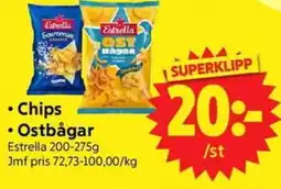 Nya Pulsen Estrella Chips • Ostbågar erbjuda