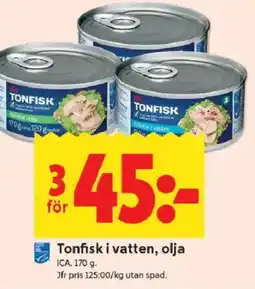 ICA Kvantum ICA Tonfisk i vatten, olja erbjuda