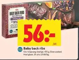 ICA Kvantum ICA Baby back ribs erbjuda