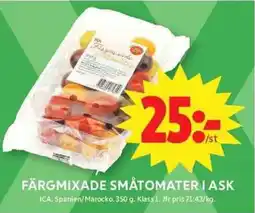 ICA Maxi ICA Färgmixade småtomater i ask erbjuda