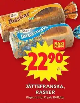 ICA Maxi PÅGEN Jättefranska, rasker erbjuda
