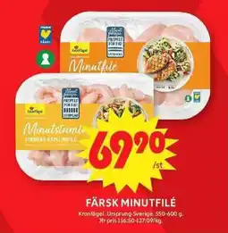 ICA Maxi KRONFÅGEL Färsk minutfilé erbjuda