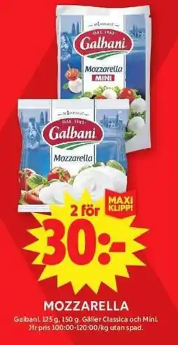 ICA Maxi GALBANI Mozzarella erbjuda