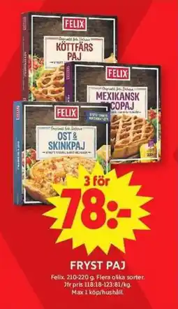 ICA Maxi FELIX Fryst paj erbjuda