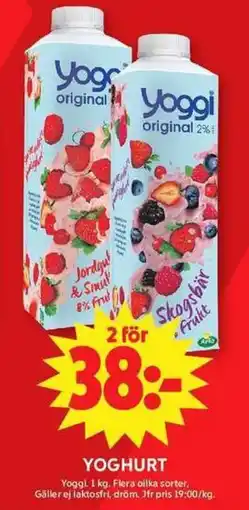 ICA Maxi YOGGI Yoghurt erbjuda