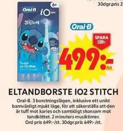 ICA Maxi ORAL-B Eltandborste io2 stitch erbjuda