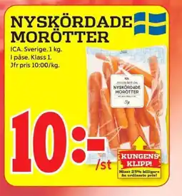 ICA Kvantum ICA Nyskördade morötter erbjuda