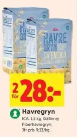 ICA Kvantum ICA Havregryn erbjuda