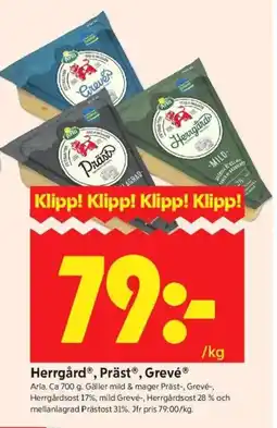 ICA Kvantum ARLA Herrgård, präst, grevé erbjuda