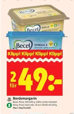 ICA Kvantum BECEL Bordsmargarin erbjuda