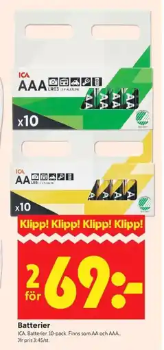 ICA Kvantum ICA Batterier erbjuda