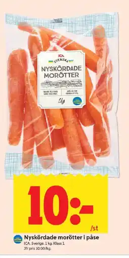 ICA Kvantum ICA Nyskördade morötter i påse erbjuda