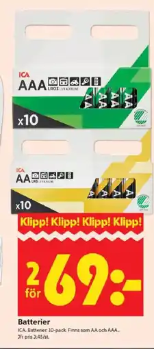 ICA Kvantum ICA Batterier erbjuda