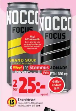 ICA Kvantum NOCCO Energidryck erbjuda