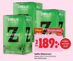 ICA Kvantum ZOÉGAS Kaffe skånerost erbjuda