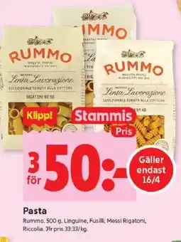 ICA Kvantum RUMMO Pasta erbjuda