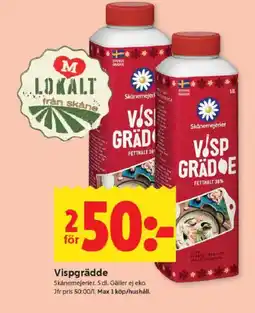 ICA Kvantum SKÅNEMEJERIER Vispgrädde erbjuda