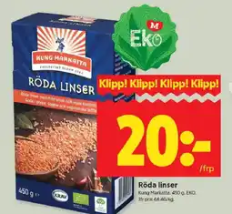 ICA Kvantum KUNG MARKATTA Röda linser erbjuda