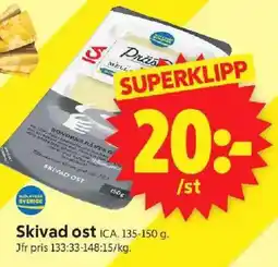 ICA Supermarket ICA Skivad ost erbjuda