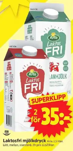 ICA Supermarket ARLA Laktosfri mjölkdryck erbjuda