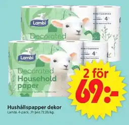 ICA Supermarket LAMBI Hushållspapper dekor erbjuda