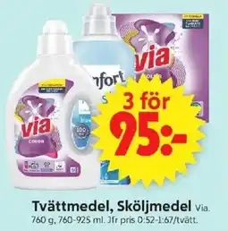 ICA Supermarket VIA Tvättmedel, sköljmedel erbjuda