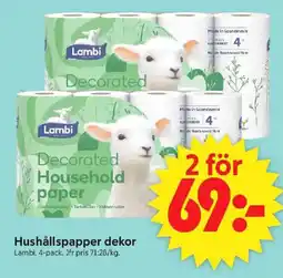 ICA Supermarket LAMBI Hushållspapper dekor erbjuda