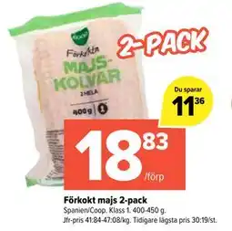 Coop Extra Förkokt majs 2-pack erbjuda