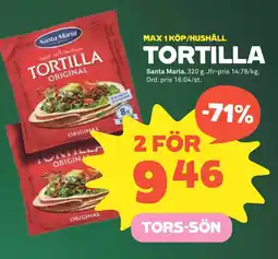 Coop Forum SANTA MARIA Tortilla erbjuda