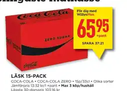 Willys LÄSK 15-PACK erbjuda