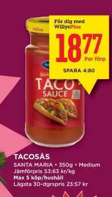 Willys Tacosås erbjuda