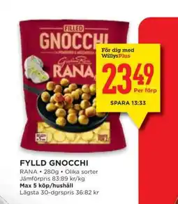 Willys FYLLD GNOCCHI erbjuda