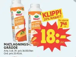 Ica Hajen Lagpris ARLA Matlagnings- grädde erbjuda