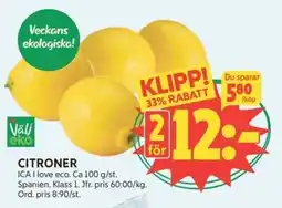 Ica Hajen Lagpris Citroner erbjuda