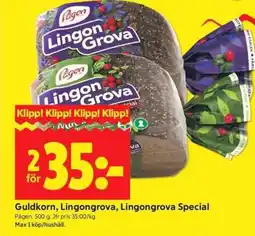ICA Supermarket Guldkorn, Lingongrova, Lingongrova Special erbjuda