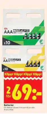 ICA Supermarket BATTERIER erbjuda