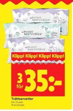 ICA Supermarket Tvättservetter erbjuda