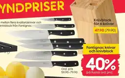 Rusta Fontignac knivar och knivblock erbjuda