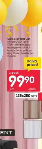 Rusta Gardinlängder Linn erbjuda