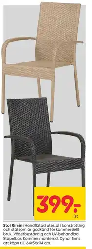 Rusta Stol Rimini erbjuda