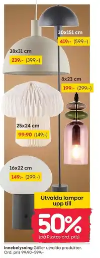 Rusta Innebelysning erbjuda