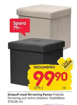 Rusta Sittpuff med förvaring Penny erbjuda
