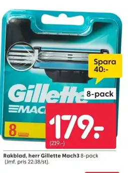 Rusta Rakblad, herr Gillette Mach3 erbjuda