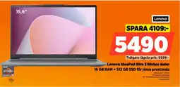 Power Lenovo IdeaPad Slim 3 Bärbar dator 82XQ00T7MX erbjuda