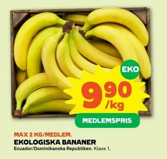 Stora Coop Ekologiska bananer erbjuda