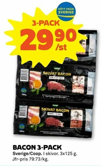 Stora Coop Bacon 3-pack erbjuda